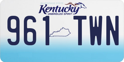 KY license plate 961TWN