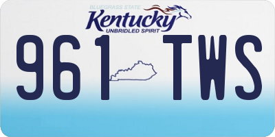 KY license plate 961TWS