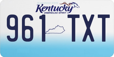 KY license plate 961TXT