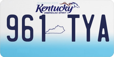 KY license plate 961TYA