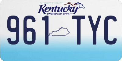 KY license plate 961TYC