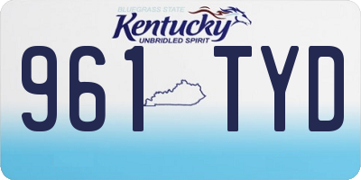 KY license plate 961TYD