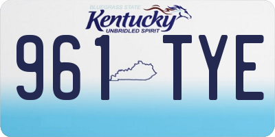 KY license plate 961TYE
