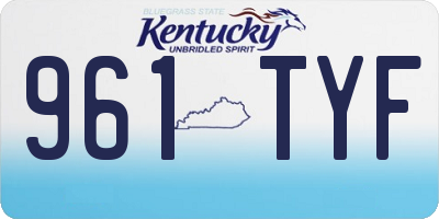 KY license plate 961TYF