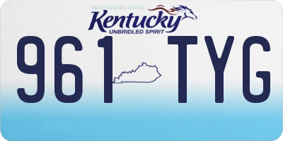 KY license plate 961TYG