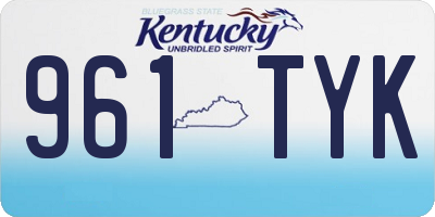 KY license plate 961TYK