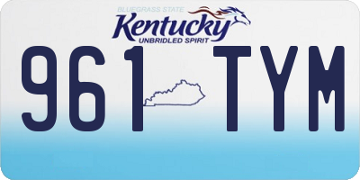 KY license plate 961TYM