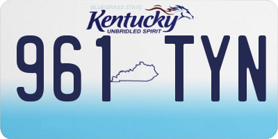 KY license plate 961TYN