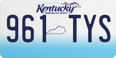 KY license plate 961TYS