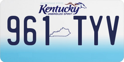KY license plate 961TYV