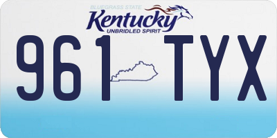 KY license plate 961TYX