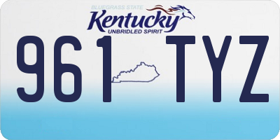KY license plate 961TYZ