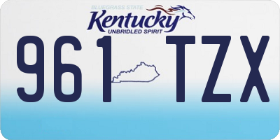 KY license plate 961TZX