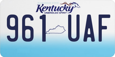 KY license plate 961UAF
