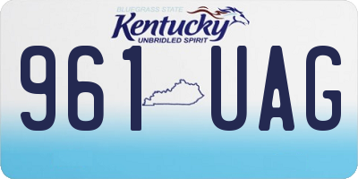 KY license plate 961UAG