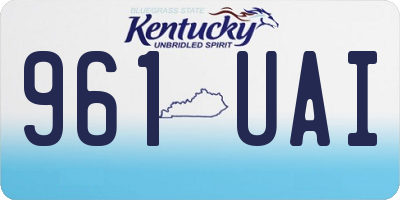 KY license plate 961UAI