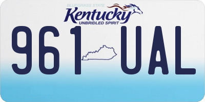 KY license plate 961UAL