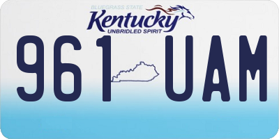 KY license plate 961UAM