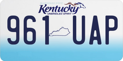 KY license plate 961UAP