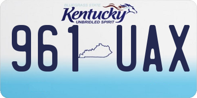 KY license plate 961UAX