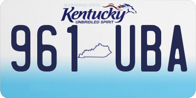 KY license plate 961UBA