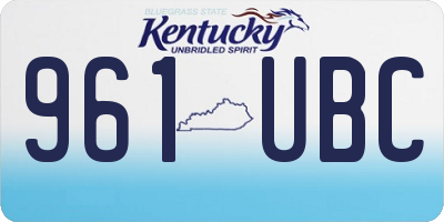 KY license plate 961UBC