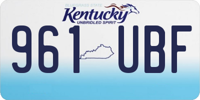 KY license plate 961UBF