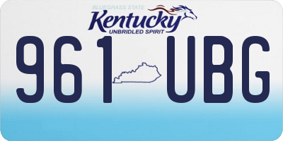 KY license plate 961UBG