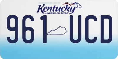 KY license plate 961UCD