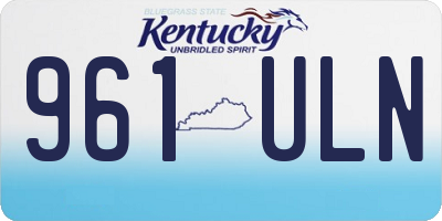 KY license plate 961ULN