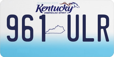KY license plate 961ULR