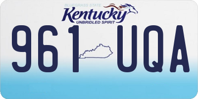 KY license plate 961UQA