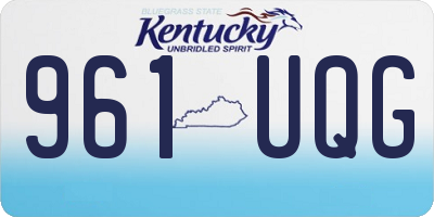 KY license plate 961UQG
