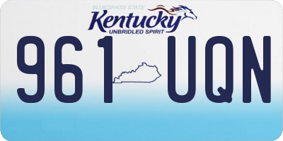 KY license plate 961UQN