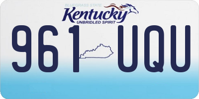 KY license plate 961UQU