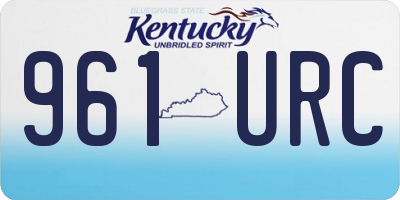 KY license plate 961URC