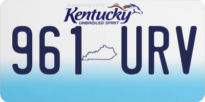 KY license plate 961URV
