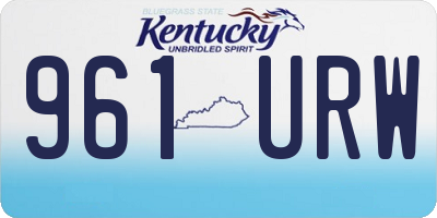 KY license plate 961URW