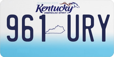 KY license plate 961URY