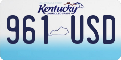 KY license plate 961USD