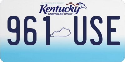 KY license plate 961USE