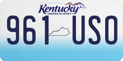 KY license plate 961USO