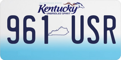 KY license plate 961USR