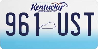 KY license plate 961UST