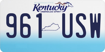 KY license plate 961USW