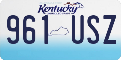 KY license plate 961USZ