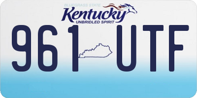 KY license plate 961UTF