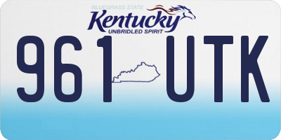 KY license plate 961UTK