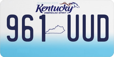 KY license plate 961UUD