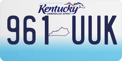 KY license plate 961UUK